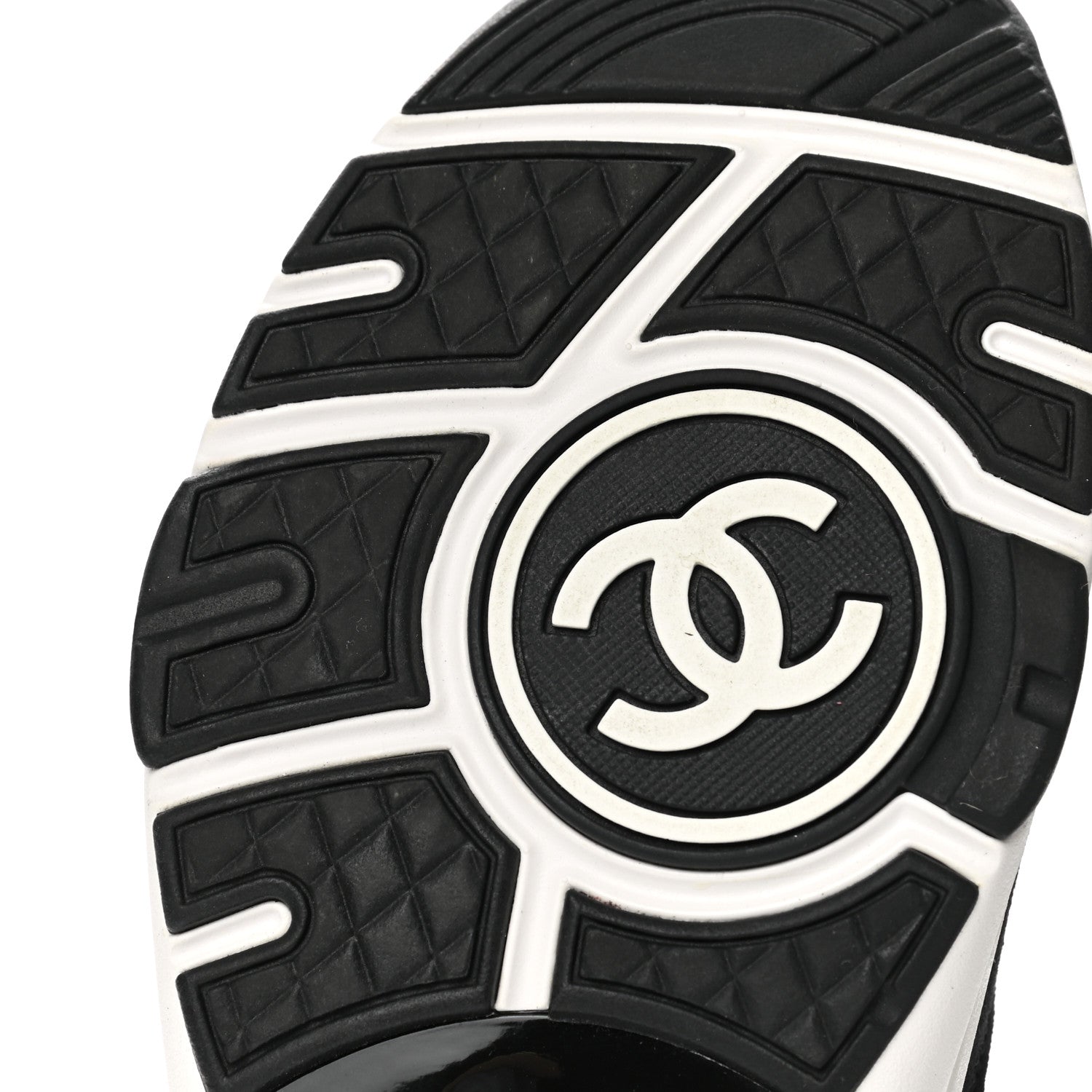 Chanel Fabric Suede Calfskin CC Sneakers 38.5 Grey Black 6 of 9