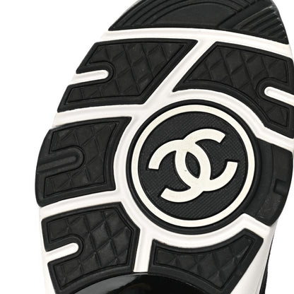 Chanel Fabric Suede Calfskin CC Sneakers 38.5 Grey Black 6 of 9