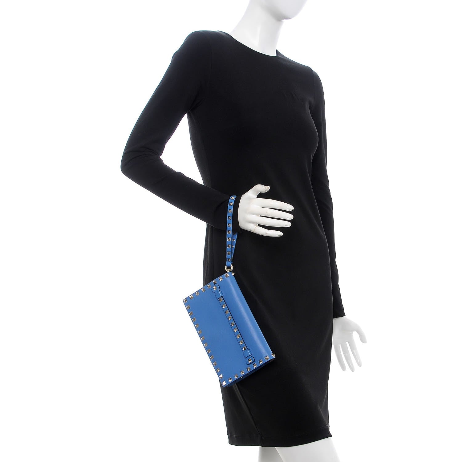 Valentino Garavani Nappa Small Rockstud Wristlet Clutch Light Sapphire 2 of 6