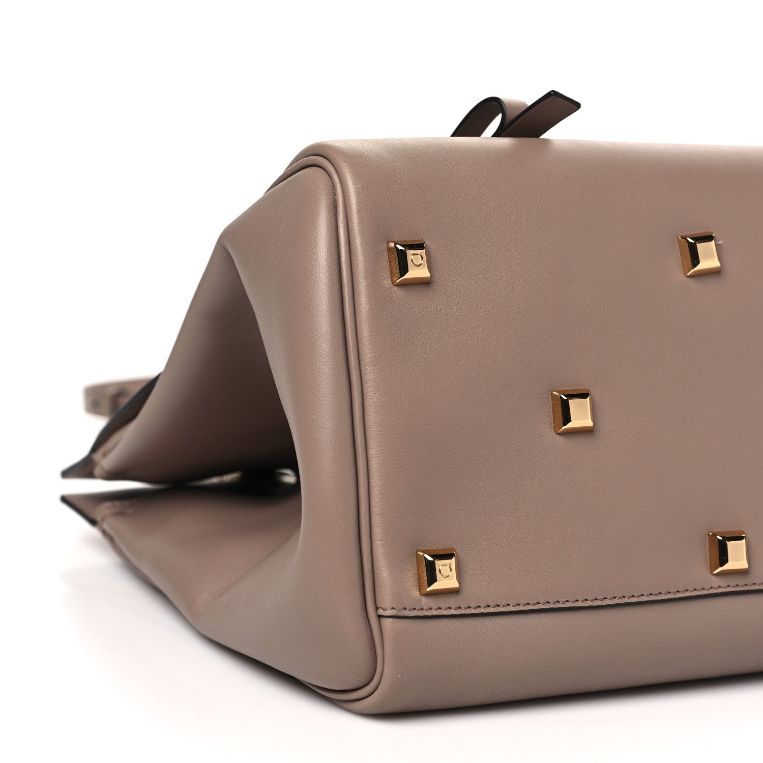 Salvatore Ferragamo Calfskin Large Studio Bag Fango 9 of 10