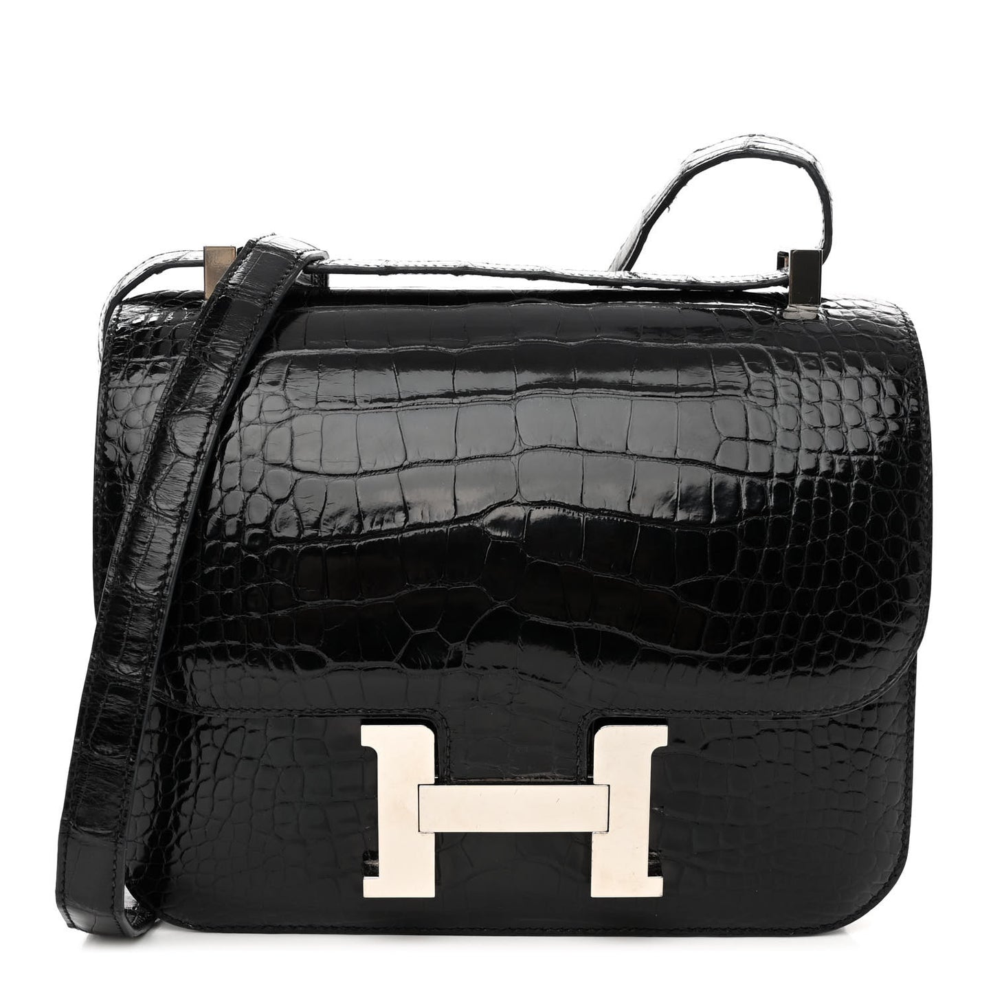 Shiny Alligator Constance 24 Black