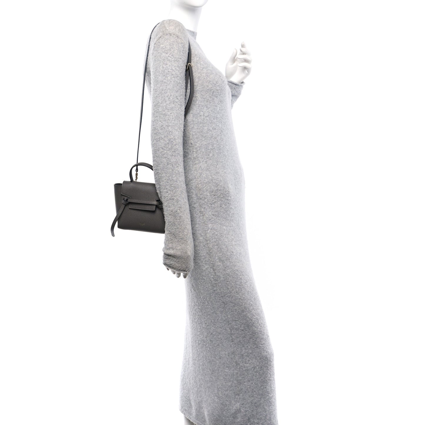 Grained Calfskin Pico Belt Bag Grey