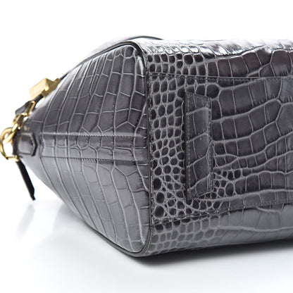 Givenchy Calfskin Crocodile Embossed Small Antigona Storm Grey 8 of 10