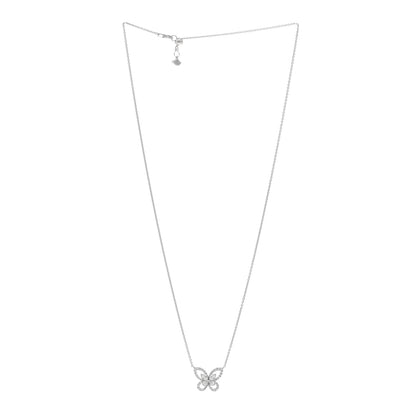 Graff 18K White Gold Diamond Butterfly Silhouette Mini Pendant Necklace 3 of 5