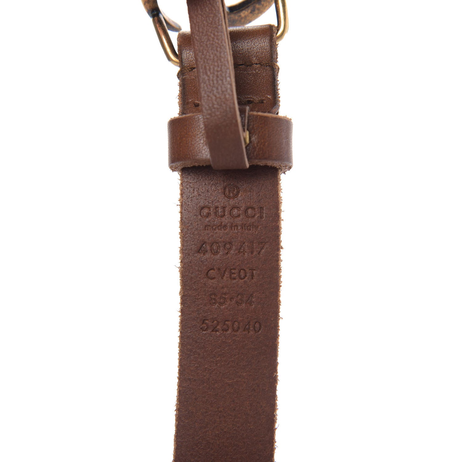 Gucci Faded Calfskin Double G 20mm Belt 85 34 Cuir 3 of 4