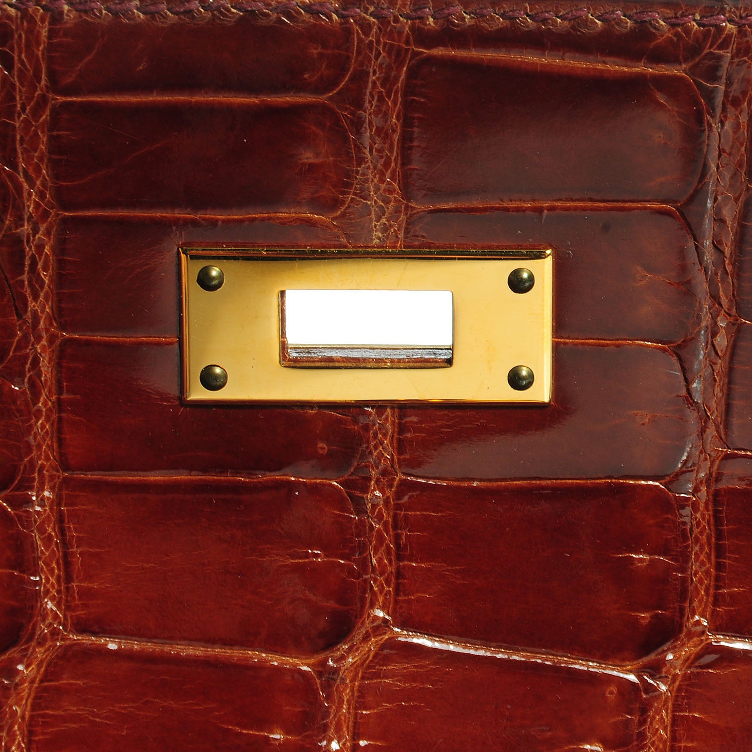 Hermes Shiny Porosus Crocodile Kelly Sellier 32 Miel 8 of 30