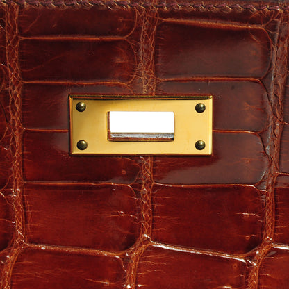 Hermes Shiny Porosus Crocodile Kelly Sellier 32 Miel 8 of 30