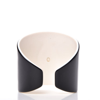 Chanel Resin CC Wide Cuff Black White 3 of 4