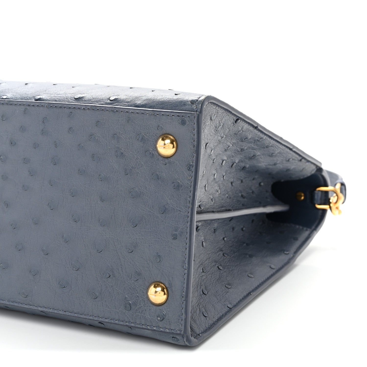 Christian Dior Ostrich Large St. Honore Tote Dark Denim 9 of 9