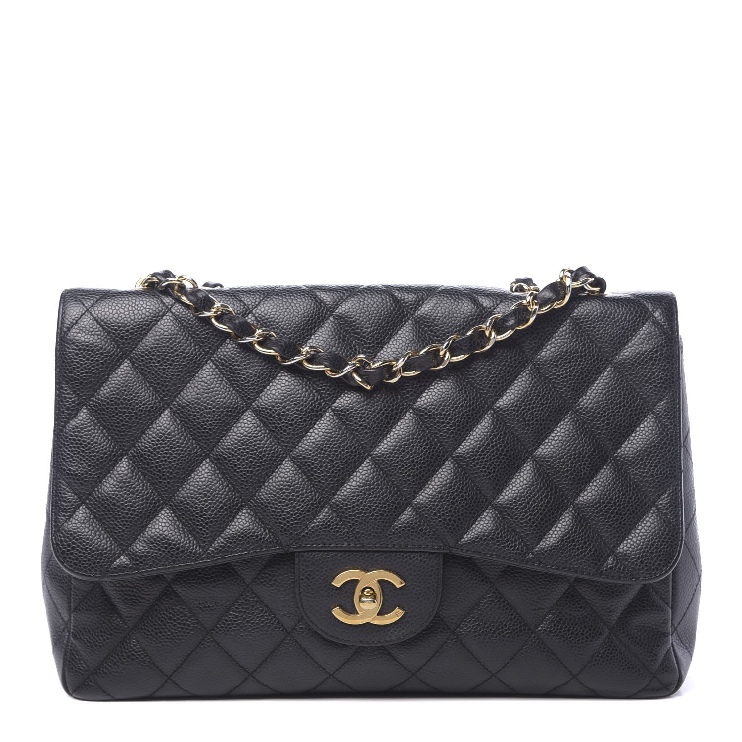 Chanel Caviar Quilted Jumbo Single Flap Black 1 of 12