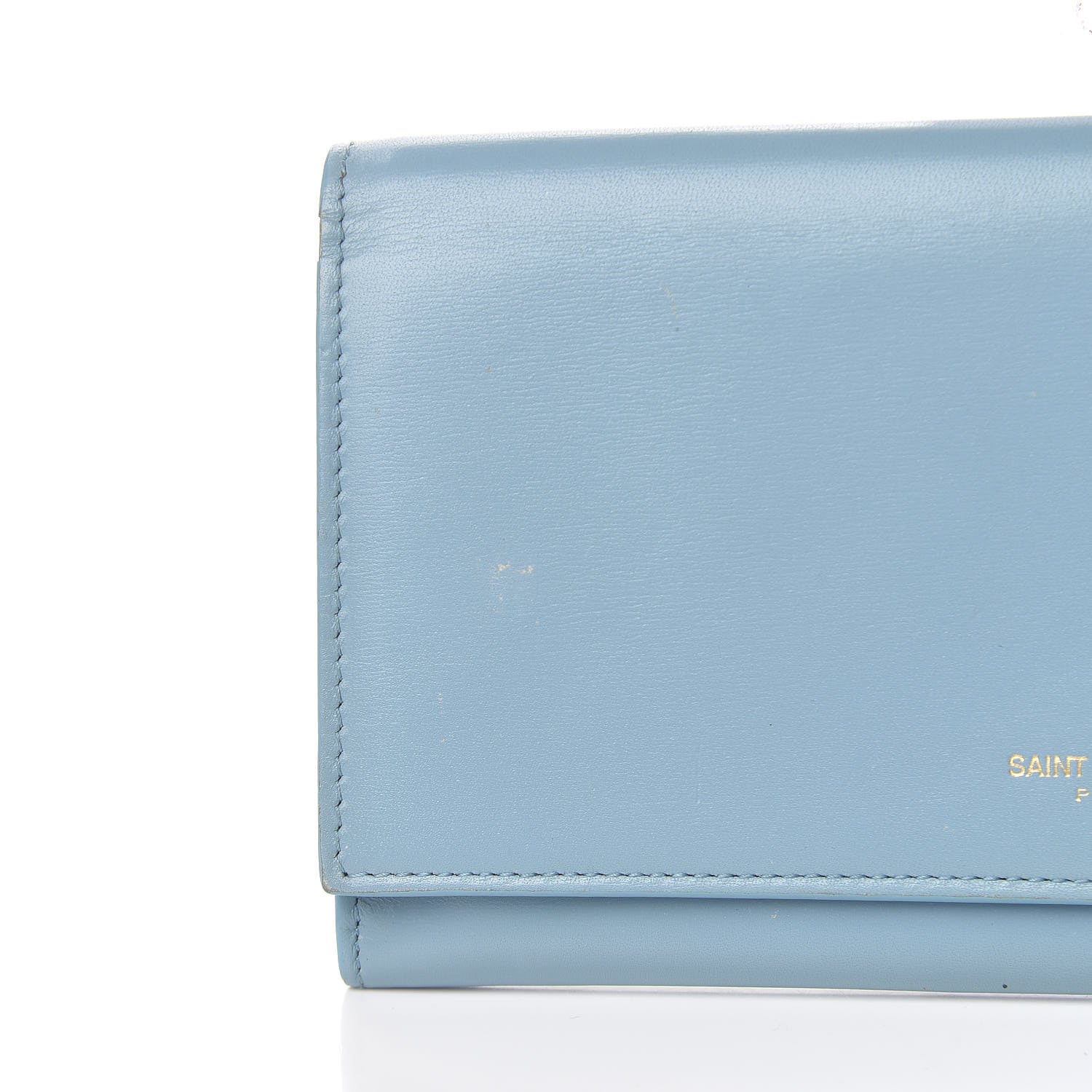 Saint Laurent Calfskin Classic Large Marquage Flap Wallet Blue 16 of 16