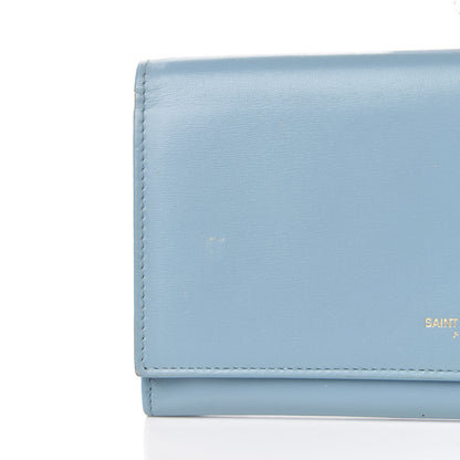 Saint Laurent Calfskin Classic Large Marquage Flap Wallet Blue 16 of 16