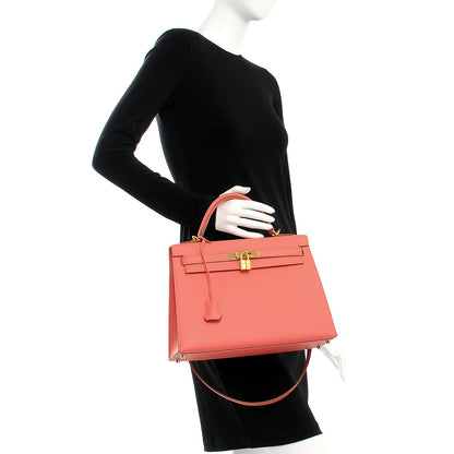 Hermes Epsom Kelly Sellier 32 Flamingo 3 of 32