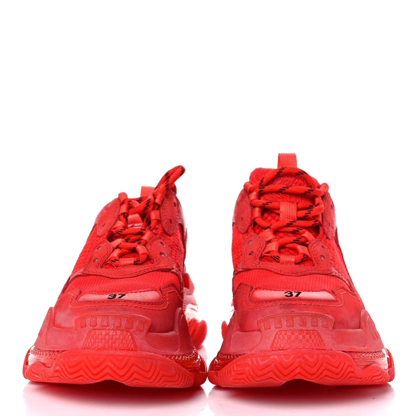 Fabric Mesh Clear Sole Womens Triple S Sneakers 37 Rouge Vif
