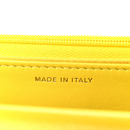 Chanel Lambskin Resin Quilted Wallet On Chain WOC Yellow 7 of 11