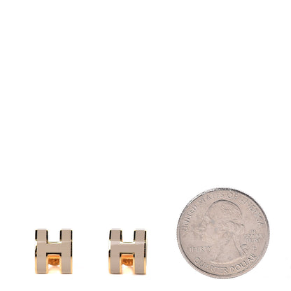 Hermes Rose Gold Lacquered Pop H Earrings Marron Glace 2 of 5