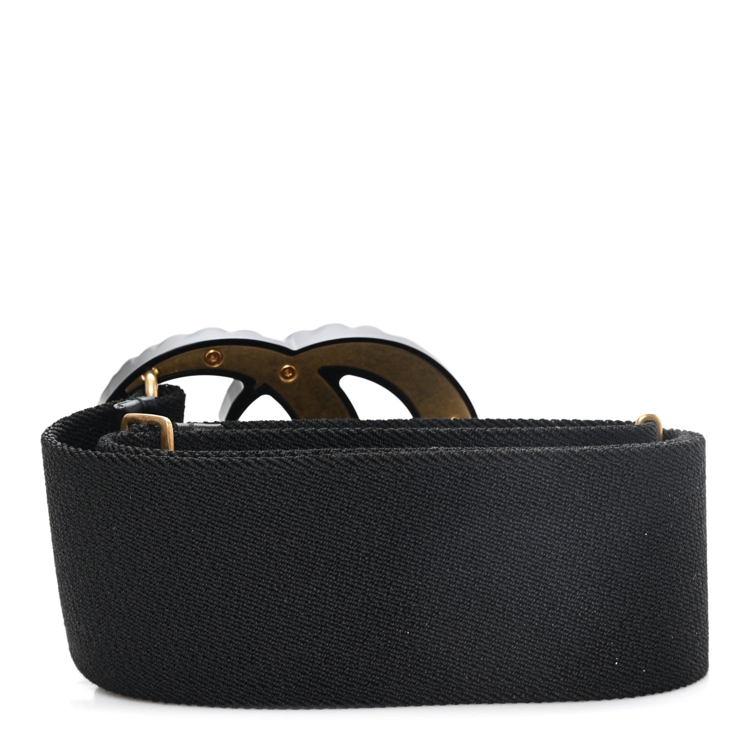 Gucci Elastic Crystal Embellished Plexiglass GG Marmont Belt 90 36 Black 2 of 3