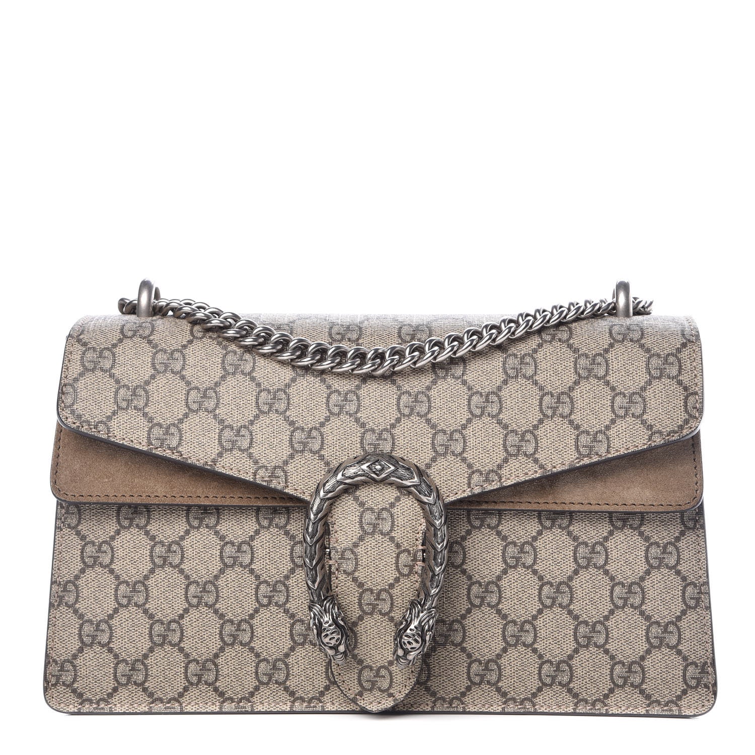 Gucci GG Supreme Monogram Small Dionysus Shoulder Bag Taupe 1 of 8