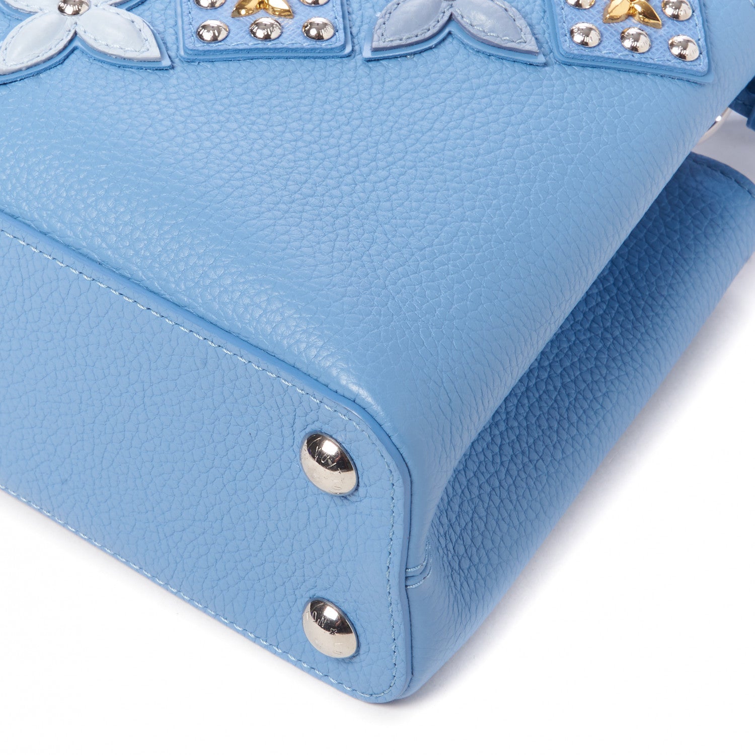Louis Vuitton Taurillon Mechanical Flowers Smile Capucines BB Blue 8 of 8