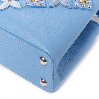Louis Vuitton Taurillon Mechanical Flowers Smile Capucines BB Blue 8 of 8