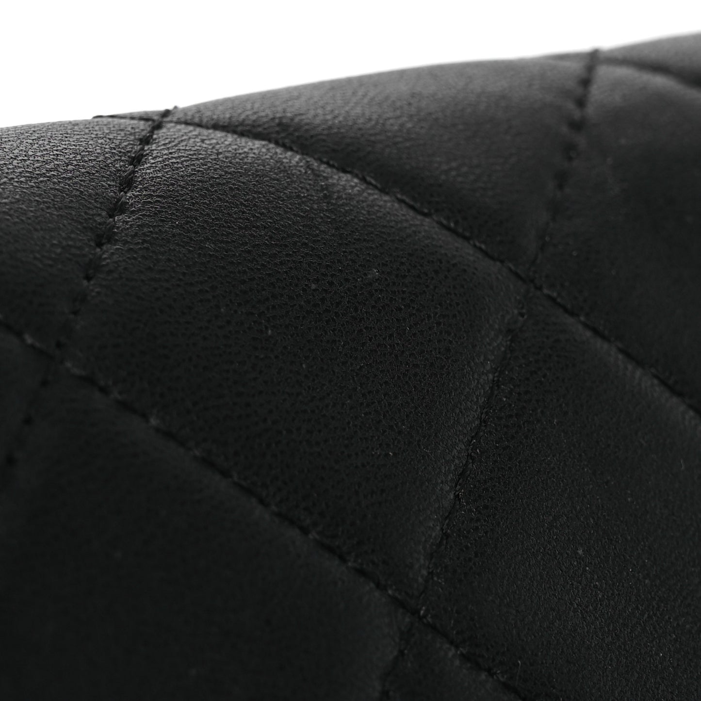 Lambskin Quilted CC Beauty Clutch Black