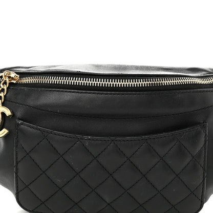 Chanel Lambskin Quilted Waist Bag Fanny Pack Black 8 of 12