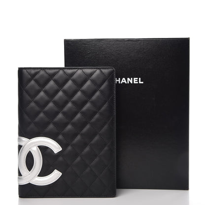 Chanel Calfskin Quilted Large Cambon Agenda Planner Black Silver 10 of 10