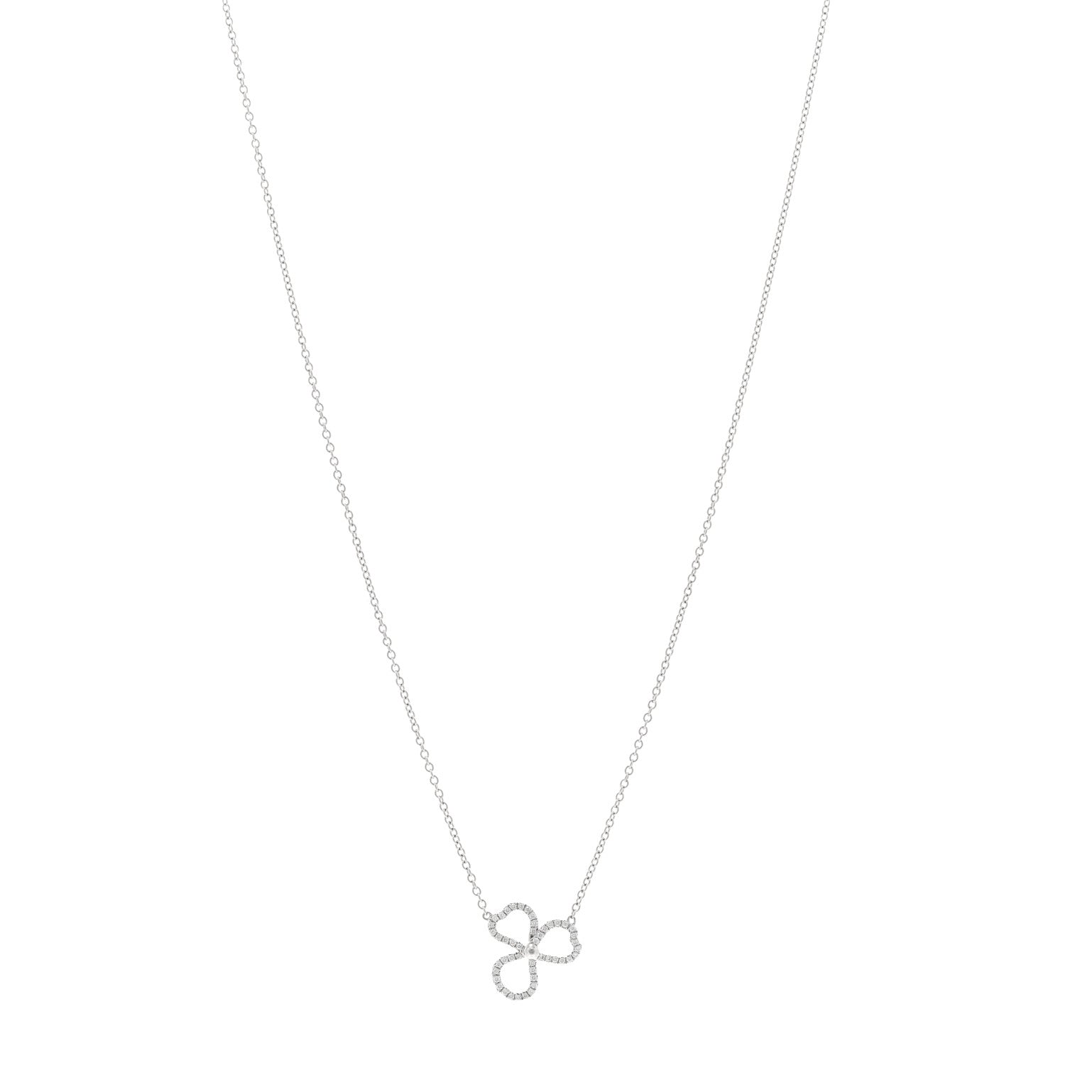 Tiffany Platinum Diamond Mini Paper Flowers Pendant Necklace 1 of 5