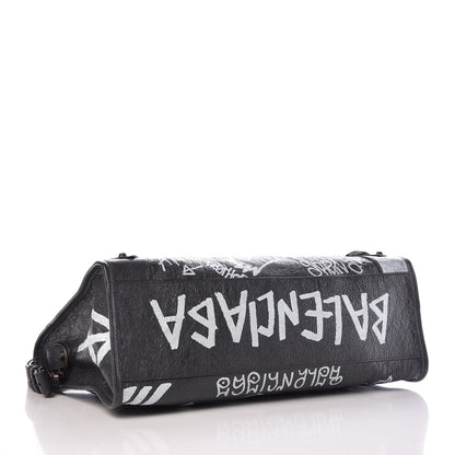 Balenciaga Agneau Arena Graffiti All Over Classic Hardware City Gris Fossile White 5 of 8