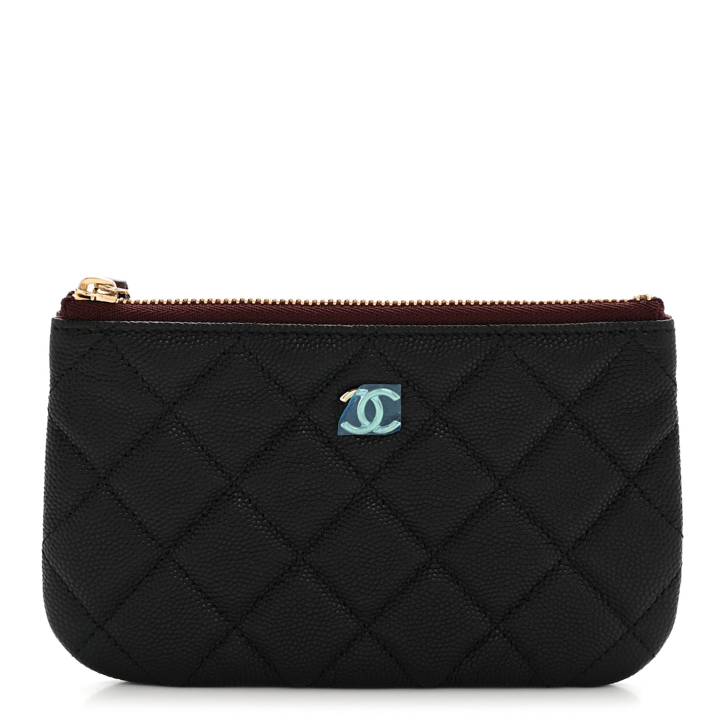 Caviar Quilted Small Pouch Black