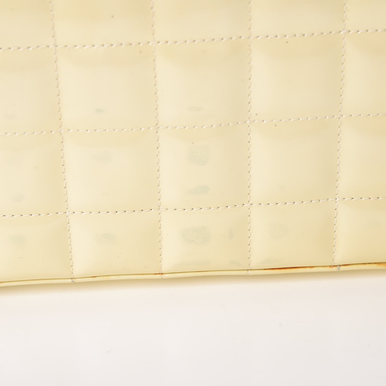 Chanel Patent Quilted East West Chocolate Bar Flap White 15 of 19