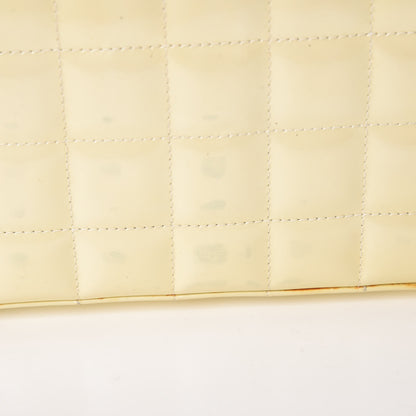 Chanel Patent Quilted East West Chocolate Bar Flap White 15 of 19