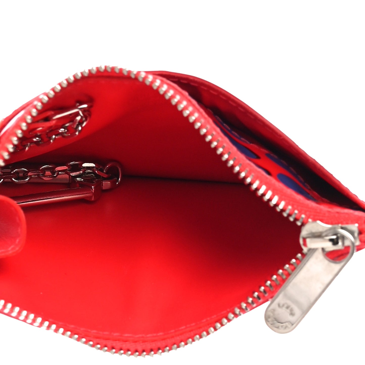 Vernis Jungle Dots Key Pouch Coquelicot Denim