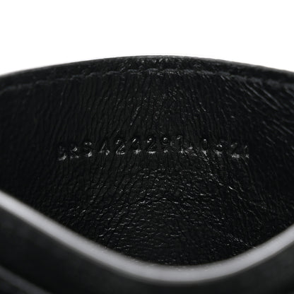 Saint Laurent Grain De Poudre Matelasse Chevron Monogram Credit Card Case Black 7 of 8
