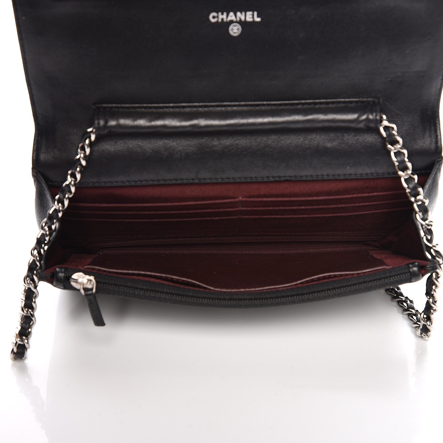 Chanel Lambskin Quilted Wallet On Chain WOC Black 5 of 10