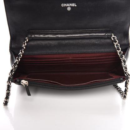Chanel Lambskin Quilted Wallet On Chain WOC Black 5 of 10