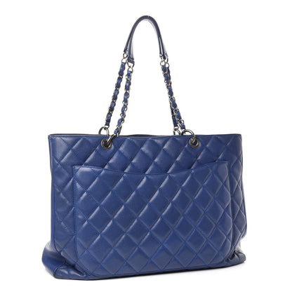Chanel Caviar Quilted XXL Grand Shopping Tote GST Navy Blue 3 of 11