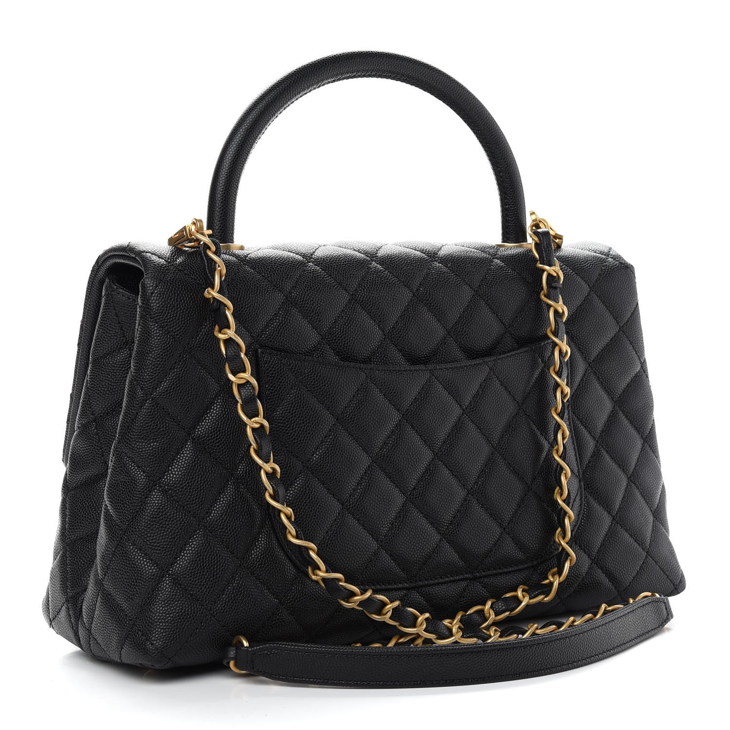 Chanel Caviar Quilted Small Coco Handle Flap Black 4 of 10