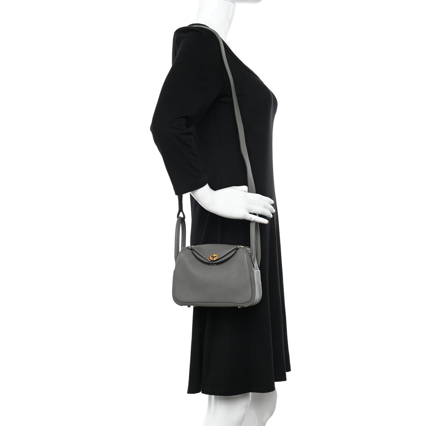 Taurillon Clemence Mini Lindy 20 Gris Meyer