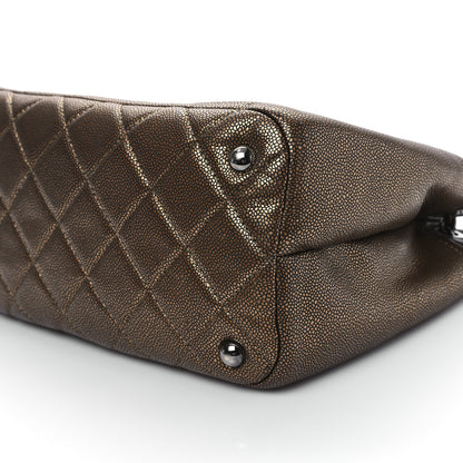 Chanel Metallic Caviar Quilted Large Timeless CC Soft Tote Bronze 9 of 11