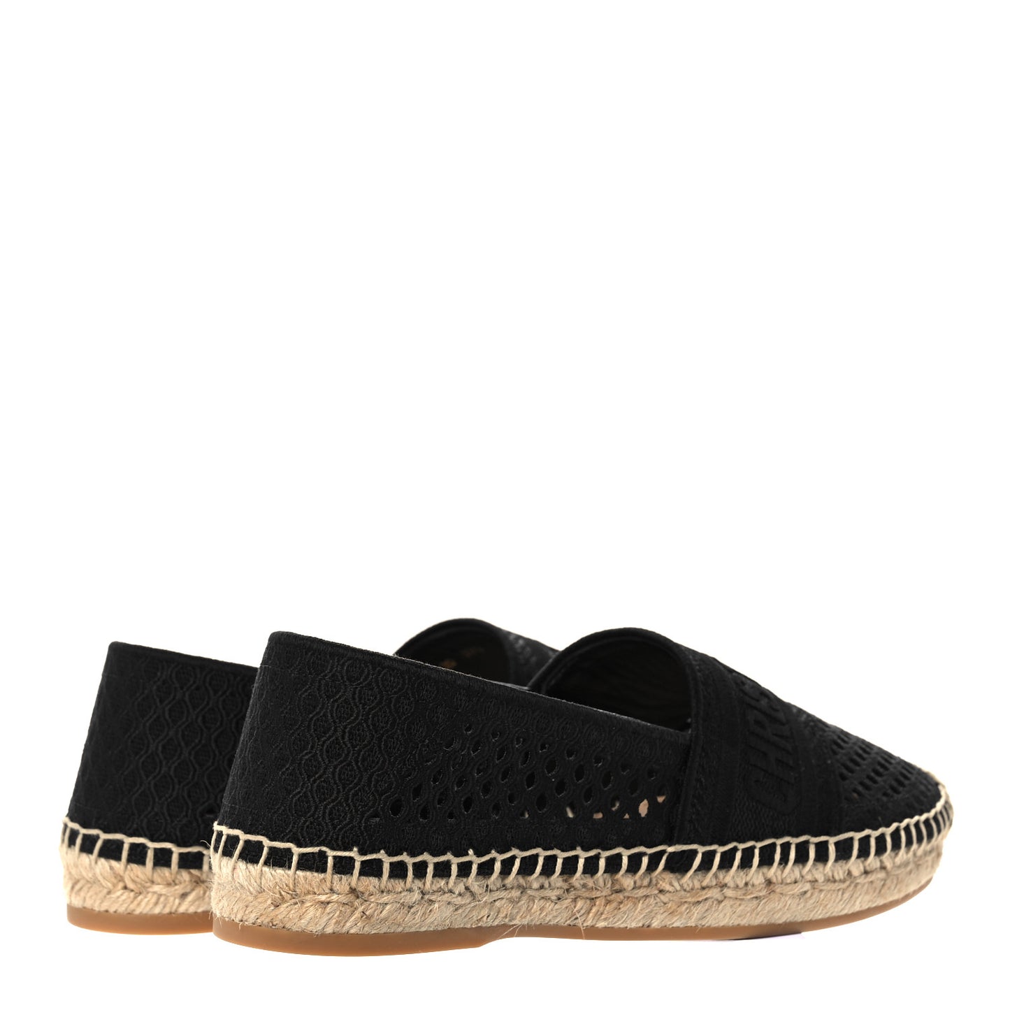 Canvas Embroidered Perforated Granville Espadrille 36.5 Black