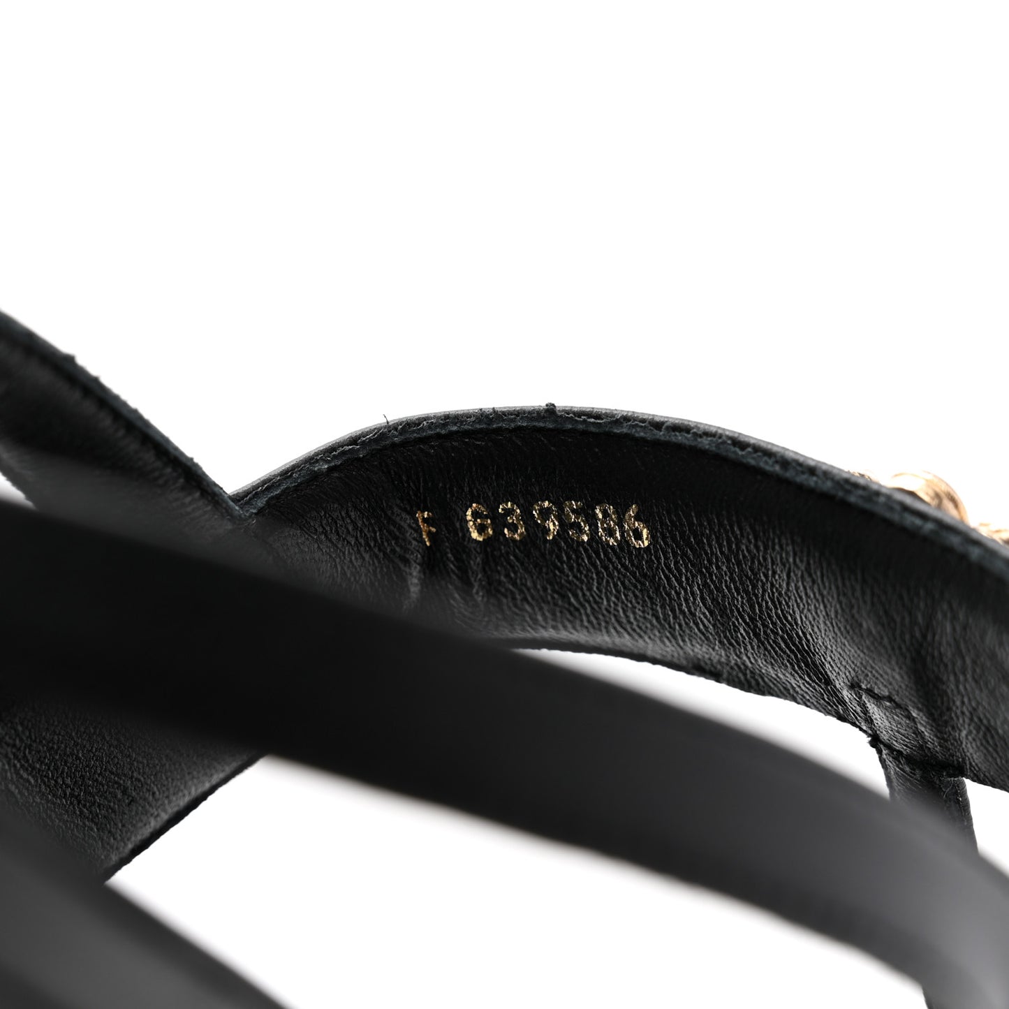 Lambskin Gripoix CC Thong Sandals 38.5 Black Gold