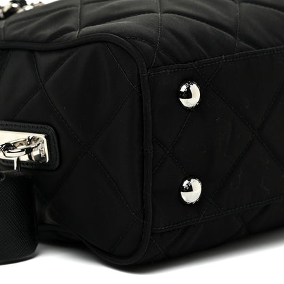 Prada Nylon Tessuto Impuntu Quilted Shoulder Bag Black 8 of 9