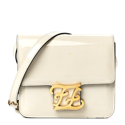 Fendi Vitello Vernice Mou Karligraphy Crossbody Bag Latte 1 of 13