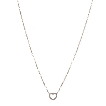 Tiffany 18K Rose Gold Diamond Metro Heart Pendant Necklace 1 of 6
