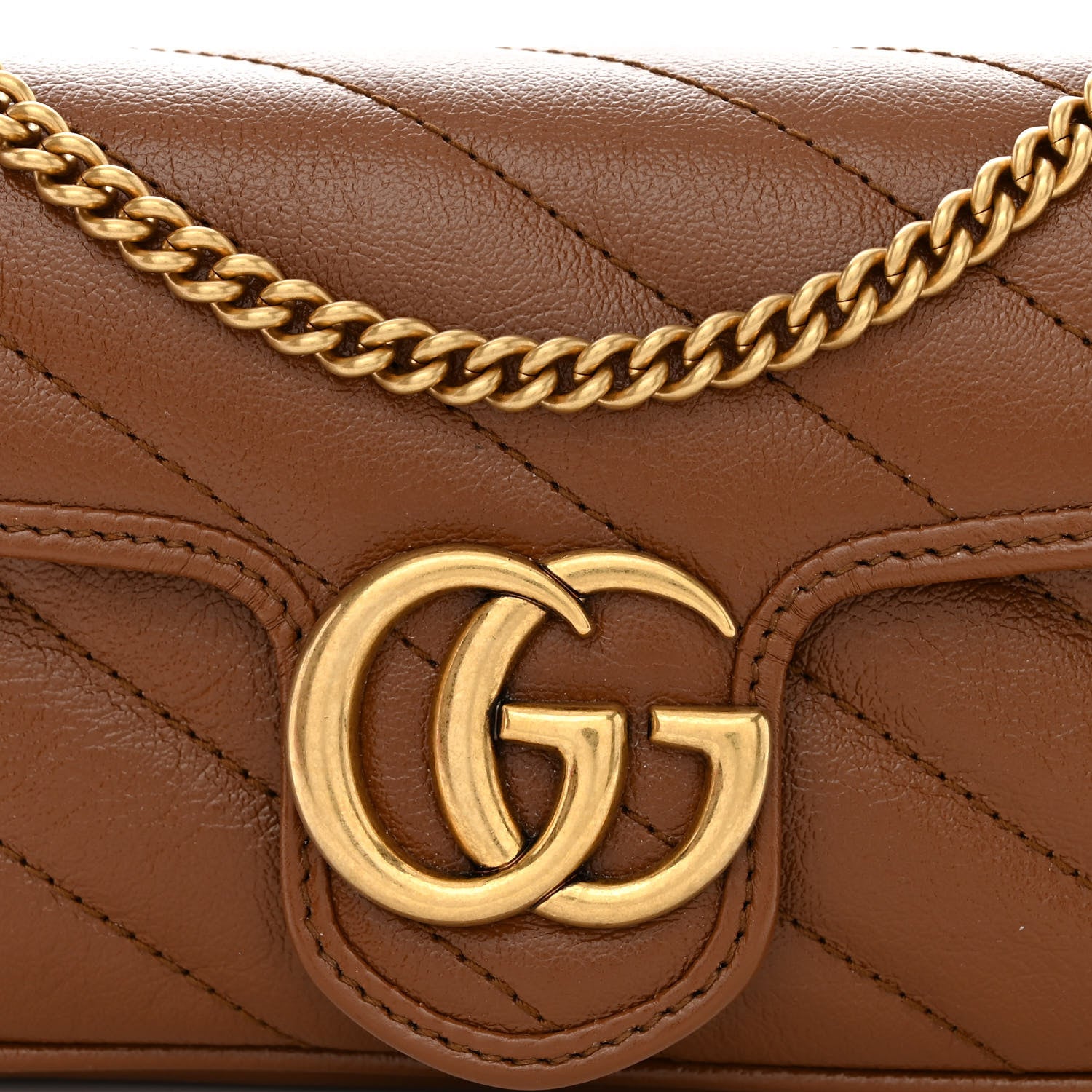 Gucci Azalea Calfskin Matelasse Diagonal Super Mini GG Marmont Shoulder Bag Cuir 8 of 11
