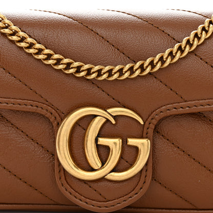 Gucci Azalea Calfskin Matelasse Diagonal Super Mini GG Marmont Shoulder Bag Cuir 8 of 11