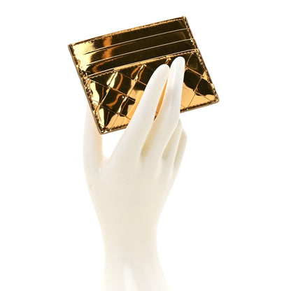 Bottega Veneta Metallic Nappa Intrecciato Card Case Gold 2 of 8