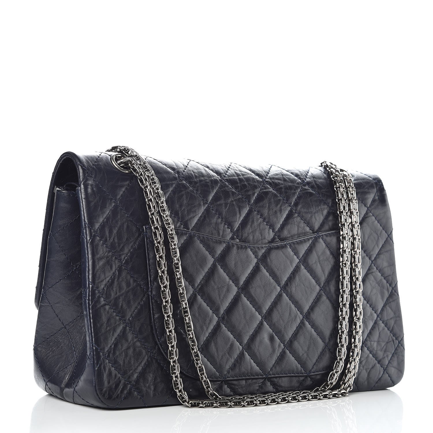 Chanel Aged Calfskin Quilted 2.55 Reissue 227 Flap Navy Blue 3 of 11