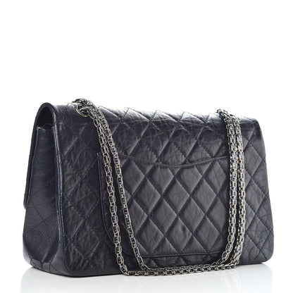 Chanel Aged Calfskin Quilted 2.55 Reissue 227 Flap Navy Blue 3 of 11